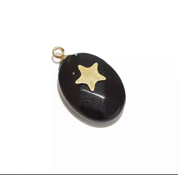 Natuursteen & stainless steel  hanger Black star