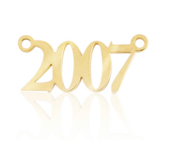 Stainless steel bedel jaartal 2007 Goud