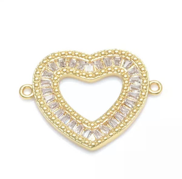 Zirkonia tussenstuk hart Goud