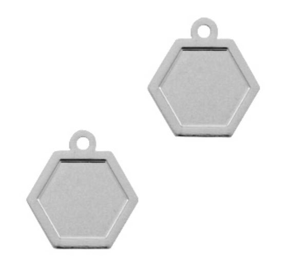 Bohemian hanger Hexagon zilver