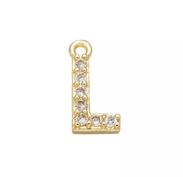 Bedel zirkonia goud letter L