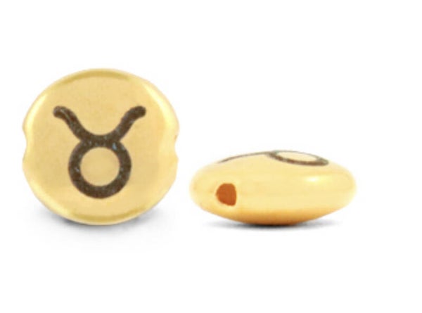 DQ metaal kraal Stier Goud 7mm 