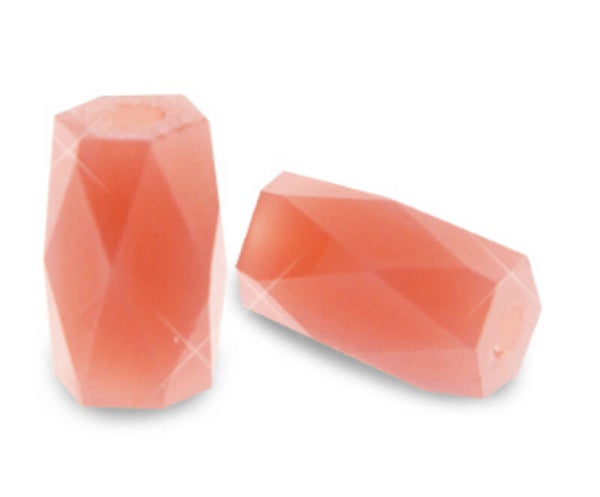 Facet tube Coral Red Opaque