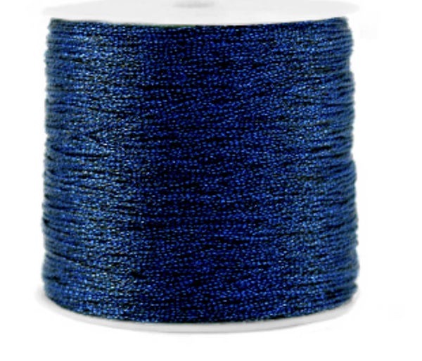 Metallic macramé draad 0,8mm Dark blue