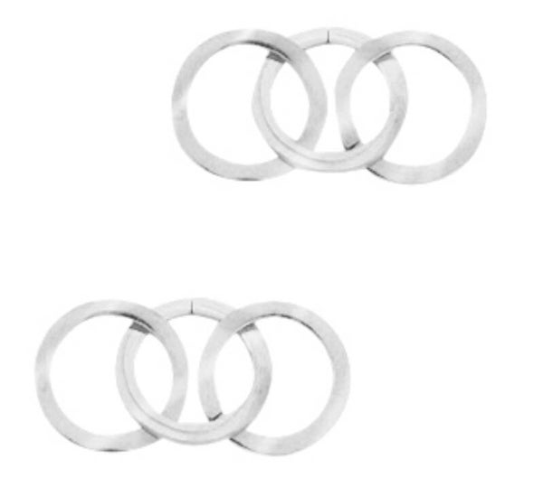 Stainless steel Tussenstuk triple circle Zilver
