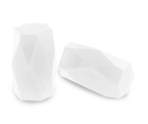 Facet Tube White Opal 