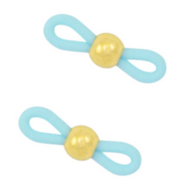 Brillen koord eindje ball light blue-gold