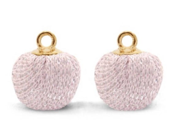 Bedel pom pom deluxe met oog 12 mm pink gold. 