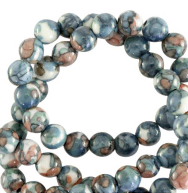 4mm natuursteen kralen Jade petrol blue