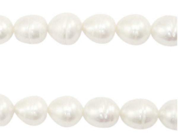 Zoetwater parels rice natural white 10x8mm