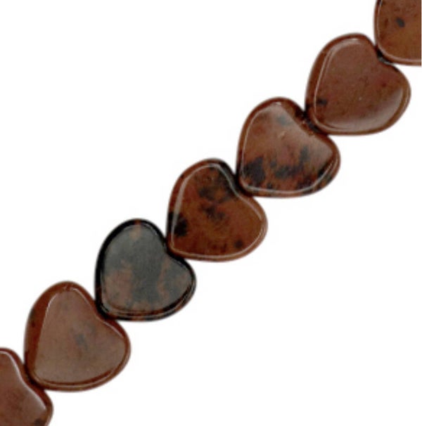 Natuursteen kralen Hearts Mahogany Brown