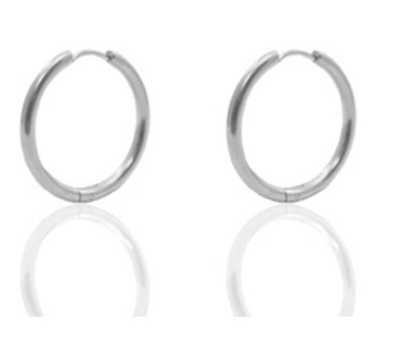 Oorbellen stainless steel (rvs) 16mm