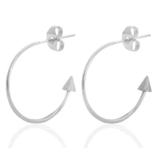 Stainless steel creolen zilver