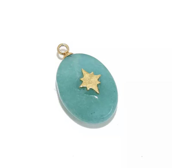 Stainless steel / Jade hanger Gold