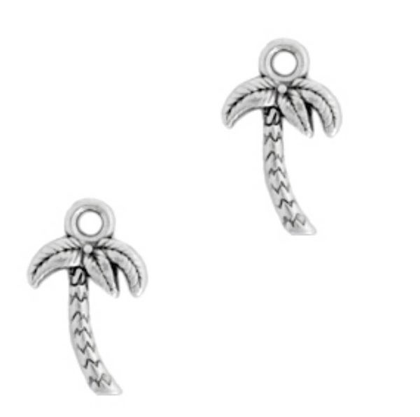 DQ Metaal bedel palmboom zilver 