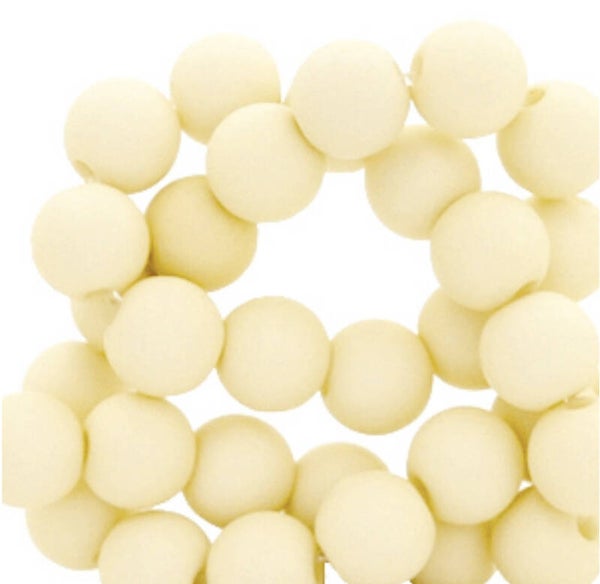 Acrylkralen 4mm matt vanilla white