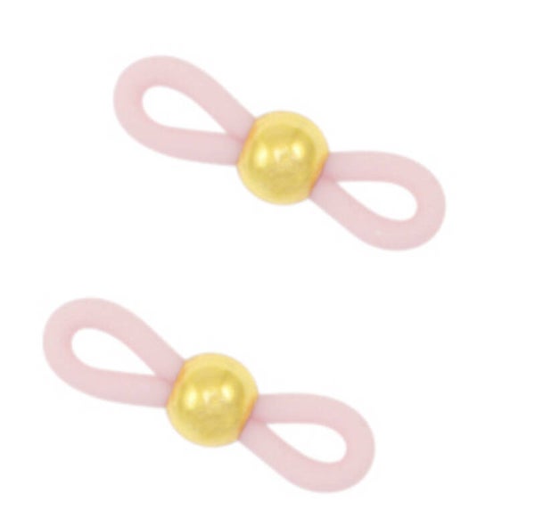 Brillen koord eindje ball pink-gold