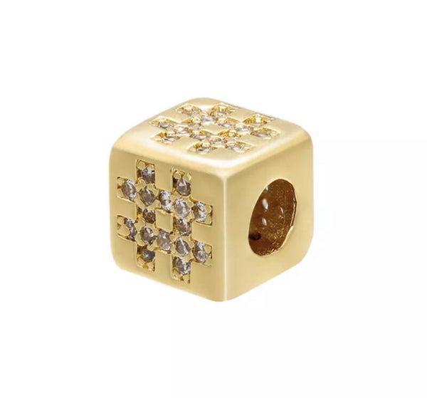 Zirkonia kraal vierkant hashtag