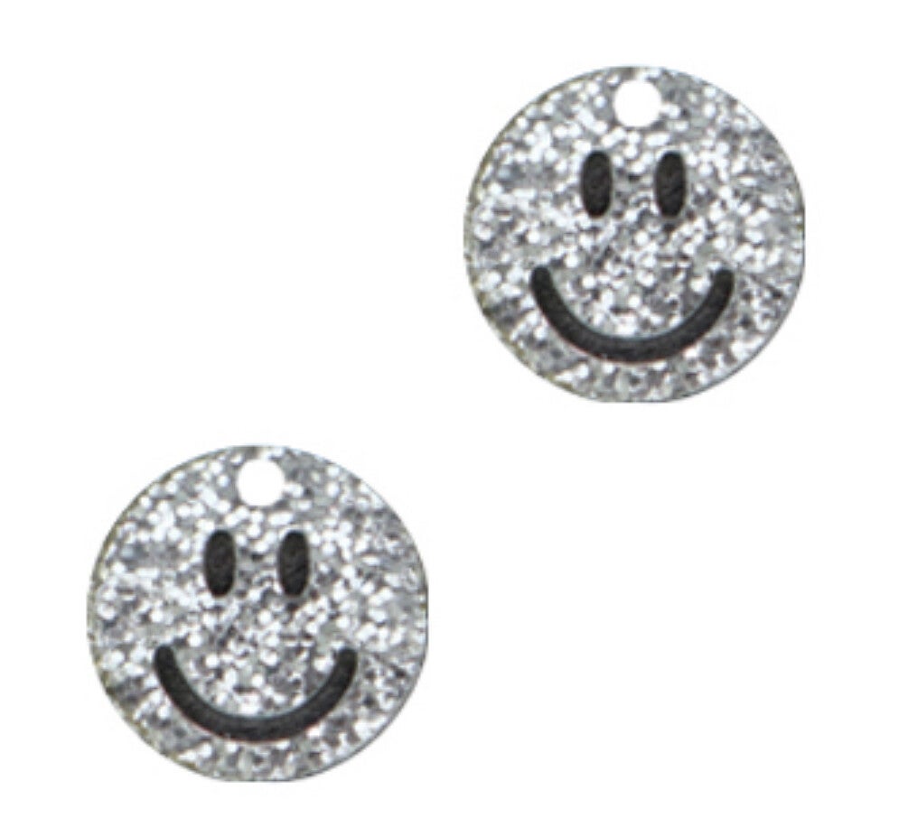 Smiley bedel plexx Glitter - zilver