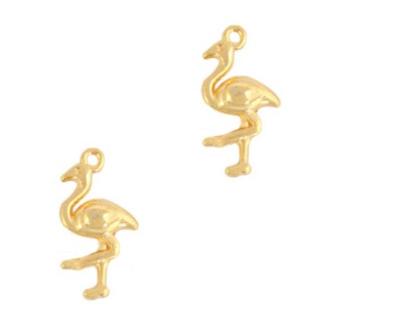 Metaal bedels DQ flamingo Goud (nikkelvrij)