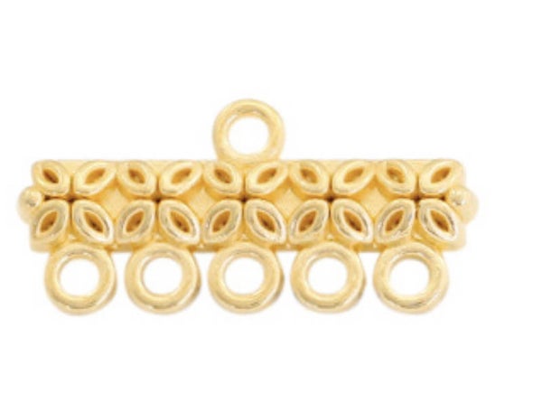DQ bedel / hanger Bar met 5 ogen goud.