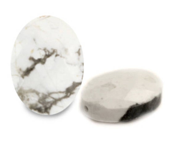 Natuursteen facet ovaal marble white 