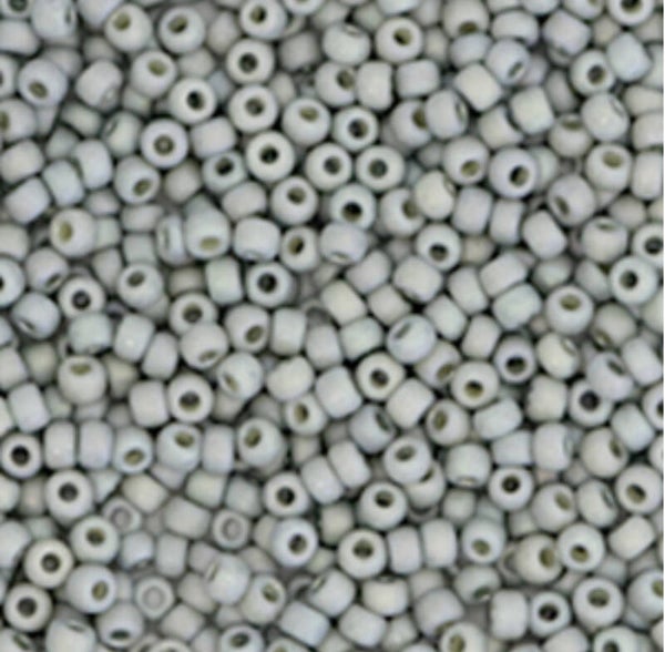Miyuki rocailles 2mm Opaque glazed frosted rainbow cadet grey 11-4705