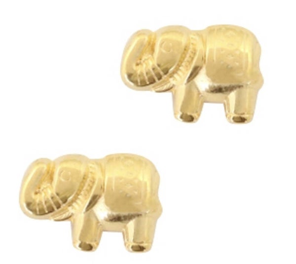DQ kraal metaal goud olifant 13x9mm 