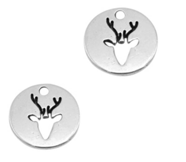 DQ bedel metaal rendier antiek zilver