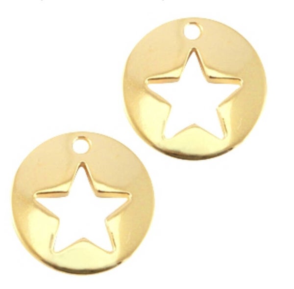 DQ metaal hanger/ bedel ster goud 