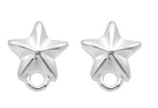 Metaal onderdelen DQ earpin zeester met oog Antiek zilver (nikkelvrij)