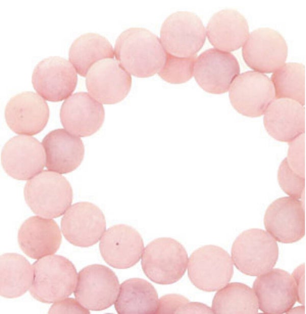 4mm natuursteen kralen mountain Jade mat Seashell pink