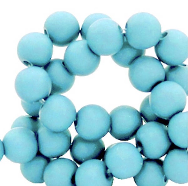 Acrylkralen 4mm Matt Aquamarin blue