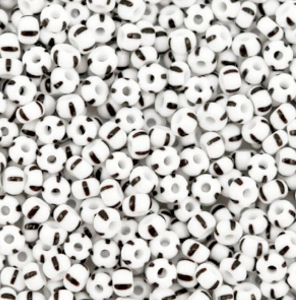 Preciosa rocailles 3mm White - Black 