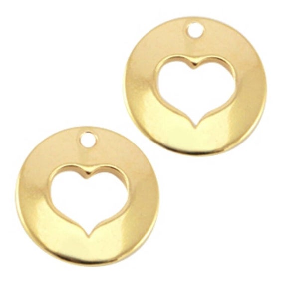 DQ metaal bedel rond hart goud