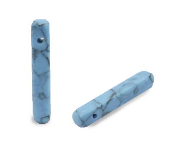 Natuursteen hanger half edelsteen langwerpig Blue Turquoise