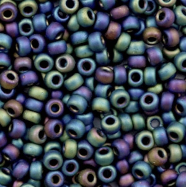 Miyuki 8/0 rocailles 3mm opaque matte AB black 8-401 fr 