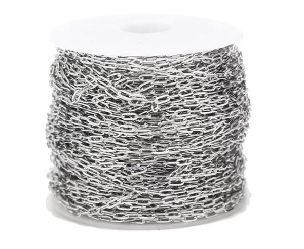 Stainless steel jasseron 2x3mm zilver