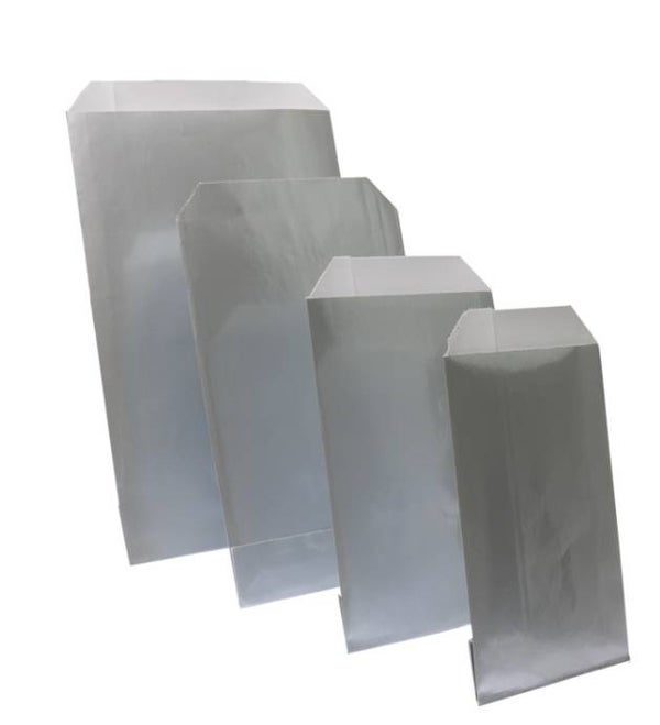 Cadeauzakjes, 7 x 13 cm, zilver (per 5 stuks) 