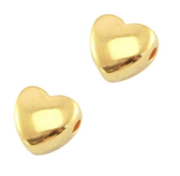 DQ hartjes kralen goud 6mm