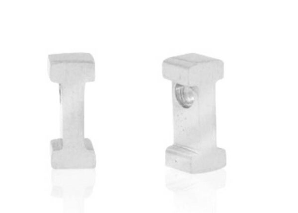 Stainless steel kraal / Hanger Letter I zilver 