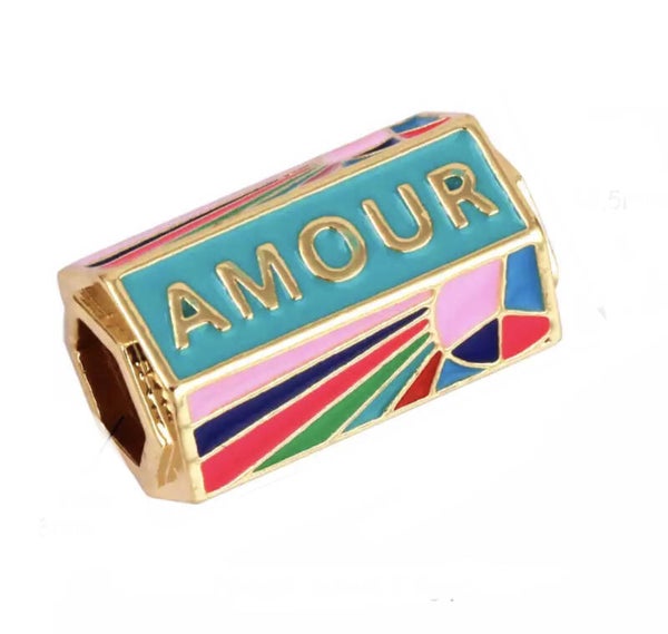 Message beads multicolor Gold Amour