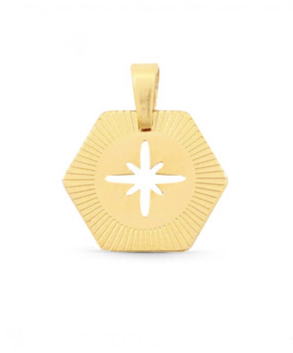 Stainless steel bedel galaxy star gold