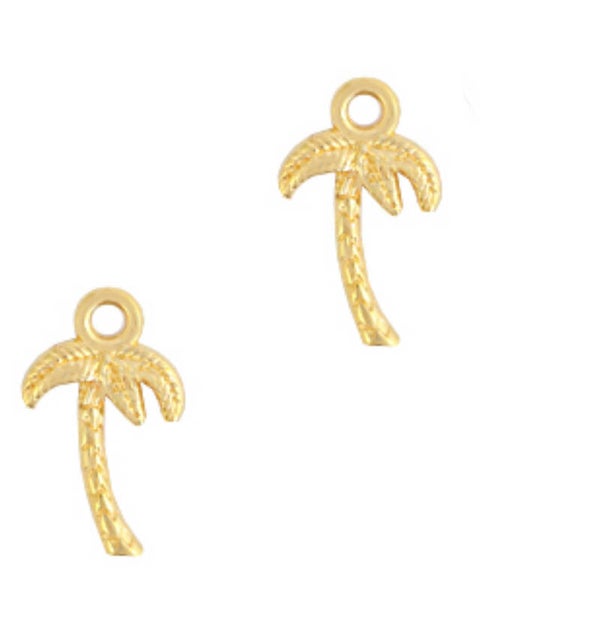 DQ metaal bedel palmboom goud 