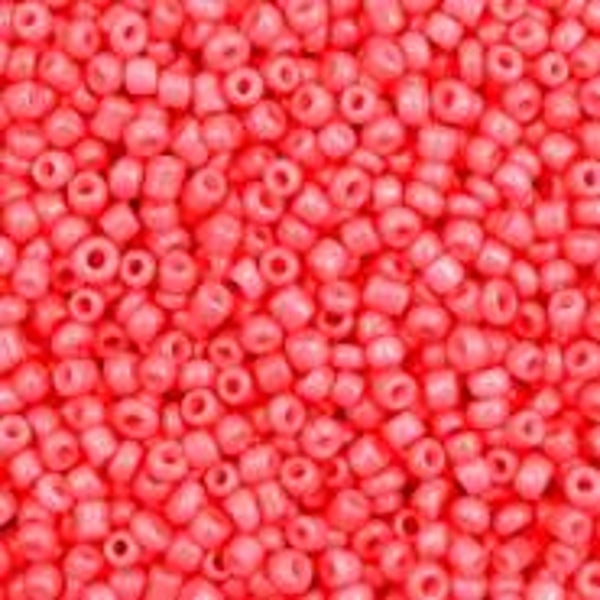 4mm rocailles, 1434 Hot Coral Pink