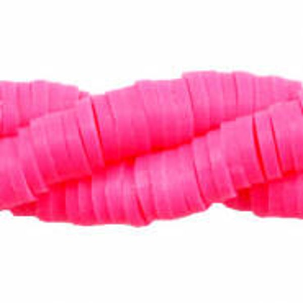 Katsuki kralen (streng) (6mm) Neon Pink