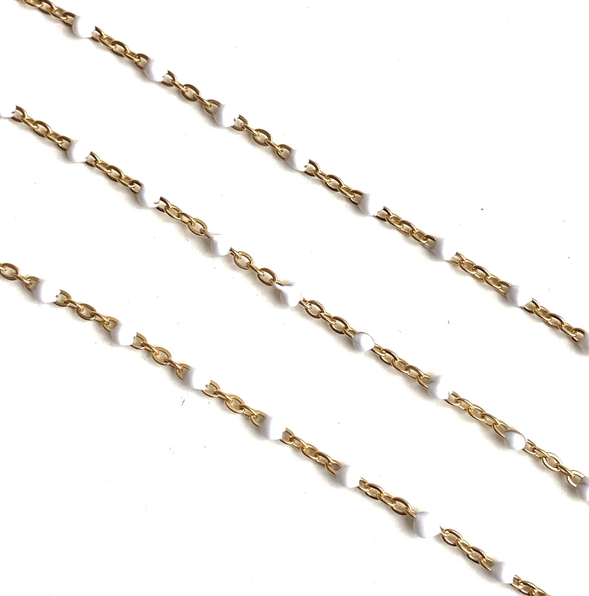 Stainless steel jasseron color dots White - Gold