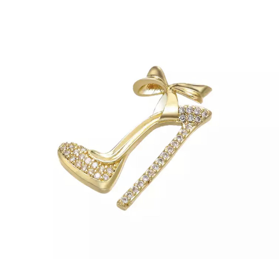 Zirkonia bedel high heels Goud