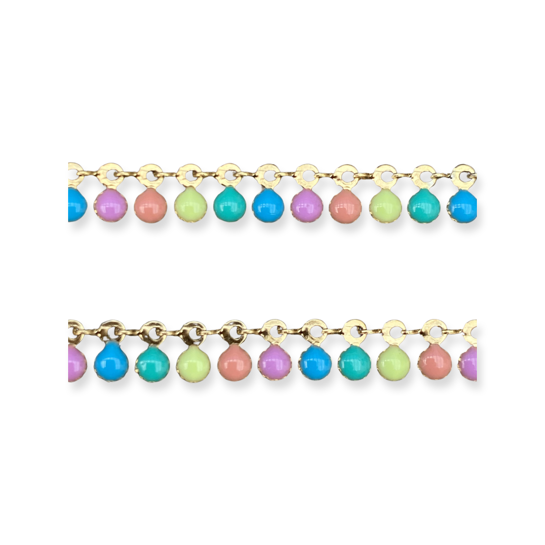 Stainless steel jasseron colored coins pretty pastel