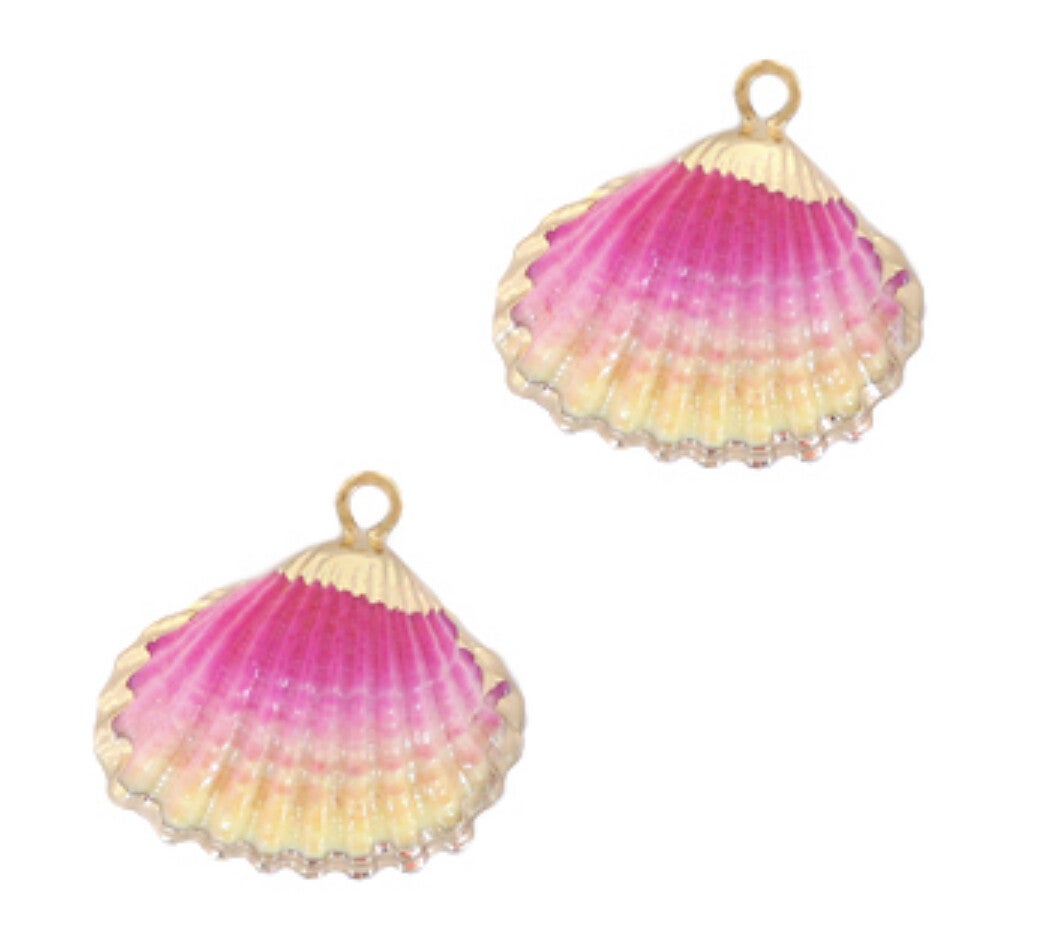 Schelp hanger Kokkel Vanille rose ombré - Gold 